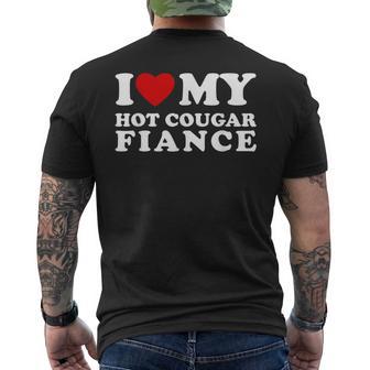 I Love My Hot Cougar Fiance I Heart My Hot Cougar Fiance Men's T-shirt Back Print - Thegiftio UK
