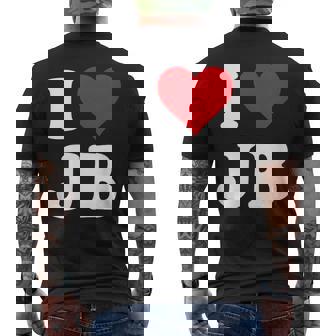 I Love Jb Initials I Heart JB First Last Name J B Men's T-shirt Back Print - Monsterry