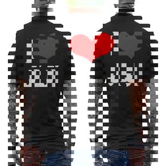 I Love Jiji 愛 ハート じーじ じいじ おじいさん 父の日 家族 家族写真 記念写真 おもしろ かわいい メンズTシャツ バックプリント - Kawaiitshirt