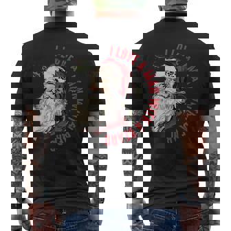 I Love A Man With A Beard Retro Vintage Santa Claus Men's Back Print T-Shirt | Mazezy