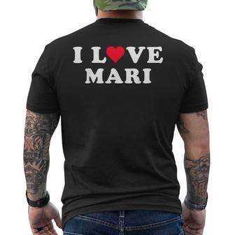 I Love Mari Matching Novia & Novio Mari Nombre Camiseta Hombre Estampado Espalda - Regaloses