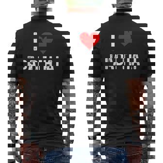 I Love Pad Thai Heart Cook Chef Thailand Spicy Chicken Men's Back Print T-Shirt | Mazezy