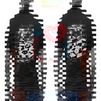 I Love R&B Bold Grunge Heart Tank Top Men's Back Print T-Shirt | Mazezy