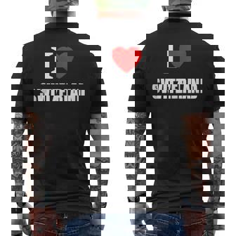 I Love Switzerland Suisse Sunshine Swiss Summer Holidays Tank Top Men's Back Print T-Shirt | Mazezy