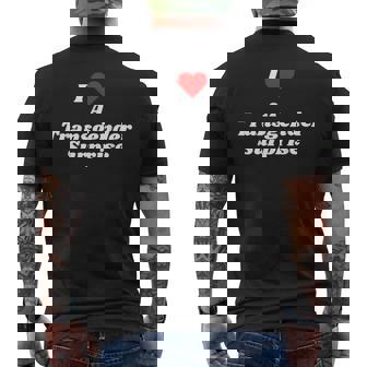 I Love a Transgender Surprise With a Red Heart Men's Back Print T-Shirt | Mazezy