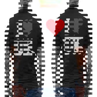 I Love Uk Initials I Heart UK First Last Name U K メンズTシャツ バックプリント - Kawaiitshirt