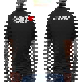 I Love ハート Korea メンズTシャツ バックプリント - Kawaiitshirt