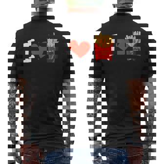 I Love フライドポテト ポテトラバーフライデー メンズTシャツ バックプリント - Kawaiitshirt
