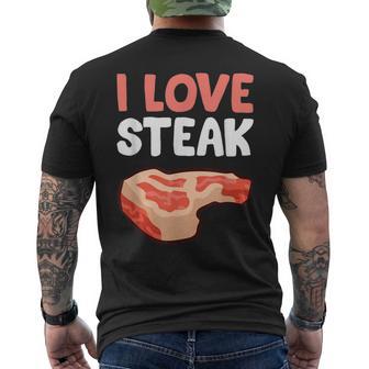 I Loveteak おもしろステーキ バーベキューグリルステーキ メンズTシャツ バックプリント - Kawaiitshirt