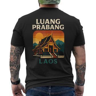 Luang Prabang Laos Mekong River Retro Southeast Asia Travel Tank Top Men's Back Print T-Shirt | Mazezy
