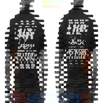 Lucky To Be A Petty Officer Men's Back Print T-Shirt | Mazezy