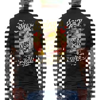 Being A Lunch Lady Is My Jam Retro Jam Jar Back To School Men's T-shirt Back Print | Mazezy