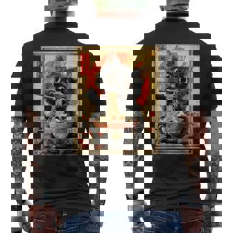 Lustige Ramen Katze Anime Otaku Nudeln Grafik T-Shirt mit Rückendruck - Seseable