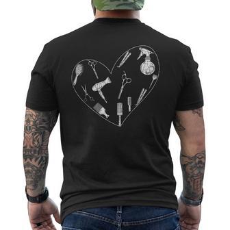 Lustiges Friseur-Herz Für Friseure T-Shirt mit Rückendruck - Geschenkecke