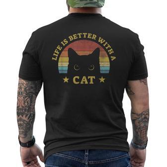 Lustiges Katzen Retrointage Geschenkidee Katzenbaby T-Shirt mit Rückendruck - Geschenkecke