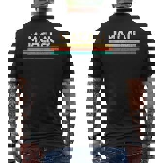 Macau China City Name Classic Vintage Colors Men's Back Print T-Shirt | Mazezy