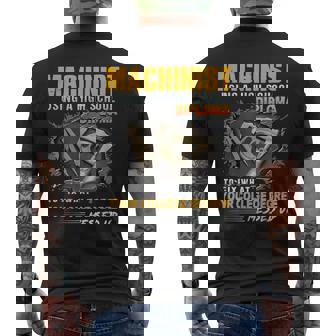 Machinist Using A High School Diploma To Fix What Men's Back Print T-Shirt | Mazezy