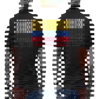 Made In Colombia Bandera Código De Barras Camiseta Hombre Estampado Espalda - Regaloses