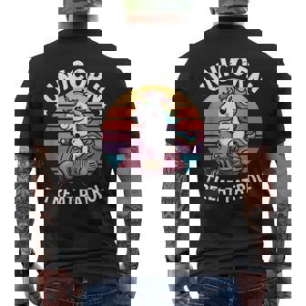 Magical Unicorn Cupcake Rainbow Sprinkles Baking Horn Men's Back Print T-Shirt | Mazezy