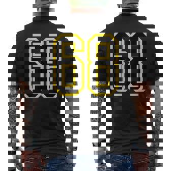 Maglia Numero 68 Giallo Nero Compleannoport Numero 68 T-shirt da uomo con stampa posteriore - Novitaregali