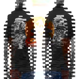 Maine Coon Cat Halloween Grumpy Maine Coon Halloween Cat Men's Back Print T-Shirt | Mazezy