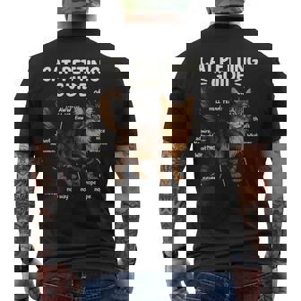 Maine Coon Cat Petting Guide Cat Lover Men's Back Print T-Shirt | Mazezy