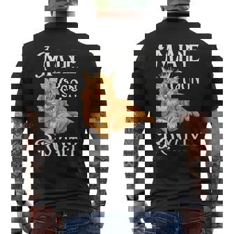 Maine Coon Royalty Vintage Cat Owner Pride Feline Lover Men's Back Print T-Shirt | Mazezy