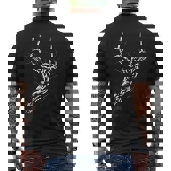 Male Boys Gymnast Man Gymnastics Rings Excercise Tee Men's Back Print T-Shirt | Mazezy