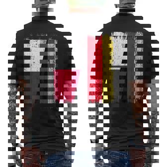 Malta Germany Half Flag Maltese German Unity Pride Men's Back Print T-Shirt | Mazezy