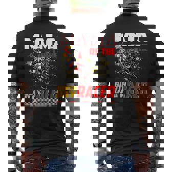 Mama Of The Birthday Racer Dirt Bike Motocross Theme Men's Back Print T-Shirt | Mazezy