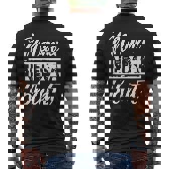 Mama Needs A Blunt Stoner Mom Sayings Joke Men's Back Print T-Shirt | Mazezy