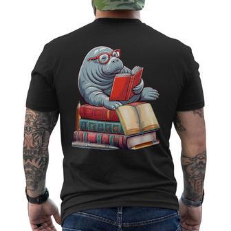 Mana Reading Books Matching Bookworm Readers Librarian Men's T-shirt Back Print - Thegiftio UK
