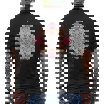 Mandala Boho Mediation Lotus Buddha Zen Art Botanical Men's Back Print T-Shirt | Mazezy