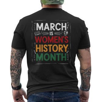 March Is Women’S History Month For Teachers And Students Men's T-shirt Back Print - Thegiftio UK