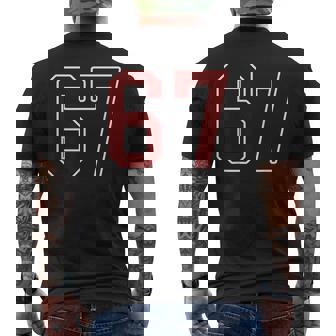 Maroon And White Number 67 Jersey Player Uniform 67 Fan Men's T-shirt Back Print | Seseable CA