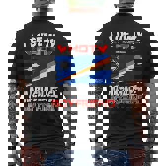 Marshall Islands I Love My Hot Marshallese Boyfriend Men's Back Print T-Shirt | Mazezy