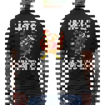 Master Baster Vintage Cool Dabbing Turkey Thanksgiving Men Men's T-shirt Back Print - Monsterry