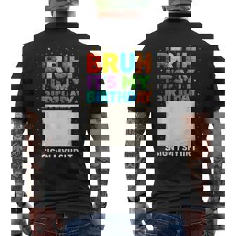 Master Builder Building Blocks Bruh It's My Birthday Sign My Men's T-shirt Back Print | Seseable UK