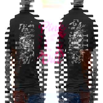 Matching Volleyball Breast Cancer 2025 Squad Support Ribbon Tank Top Men's Back Print T-Shirt | Mazezy