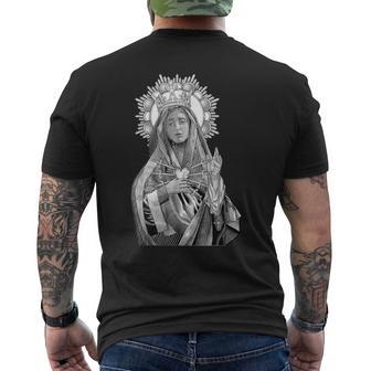 Mater Dolorosa Notre-Dame Des Douleursierge Marie Catholique T-shirt imprimé au dos - Cadeauxyz