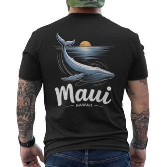 Maui Hawaii Humpback Whale Watching Souvenir Black Men's T-shirt Back Print - Monsterry