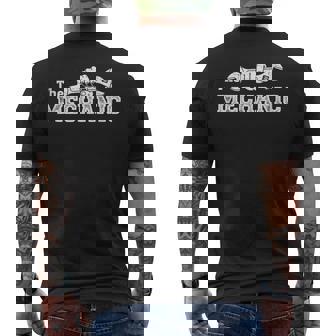 The Mechanic Car Auto Mechanic Dad Father Men's Back Print T-Shirt | Mazezy