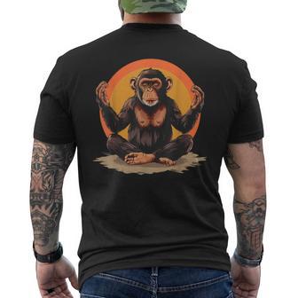 Meditation Monkey Spiritual Yoga Zen Buddha Hindu Buddhist Men's T-shirt Back Print - Thegiftio UK