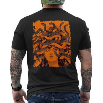 Medusa Orange Men's T-shirt Back Print - Thegiftio UK