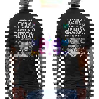 Meemeow Cats Plush Squishy Pink Birthday Men's T-shirt Back Print - Thegiftio