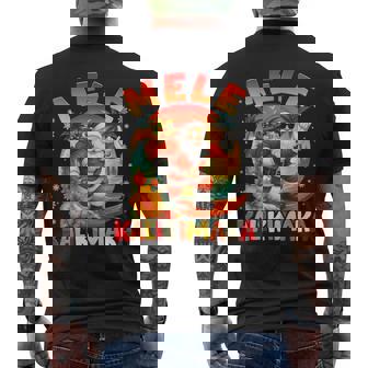 Mele Kalikimaka Santa Rock On Hawaii Christmas Xmas Men Men's Back Print T-Shirt | Mazezy