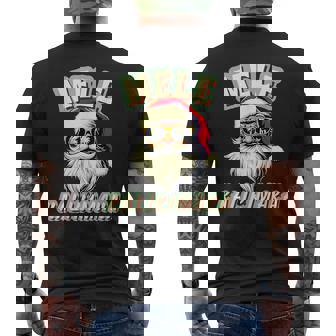 Mele Kalikimaka Santa With Sunglasses Beach Vibes Men's Back Print T-Shirt | Mazezy