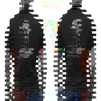 Melting Cube Speed Cubing Vintage Puzzle Youth & Math Lovers Men's T-shirt Back Print | Seseable FR