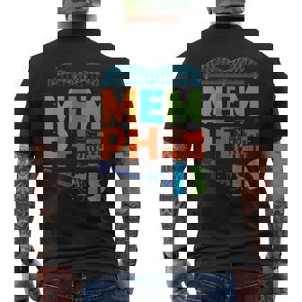 Memphis Souvenir Tennessee Skyline City Memphis Men's T-shirt Back Print | Mazezy