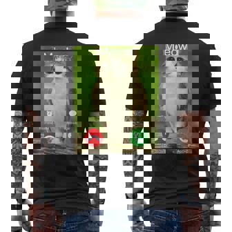 Meowl Is Calling Decline Accept Phone Call Cat Meme Men's T-shirt Back Print - Monsterry